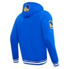 NBA GOLDEN STATE WARRIORS SCRIPT TAIL CHANDAIL À CAPUCHON EN MOLLETON CÔTELÉ POUR HOMME (BLEU ROYAL)