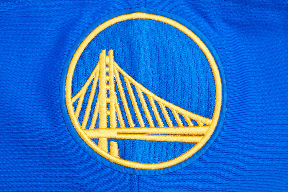 NBA GOLDEN STATE WARRIORS SCRIPT TAIL CHANDAIL À CAPUCHON EN MOLLETON CÔTELÉ POUR HOMME (BLEU ROYAL)