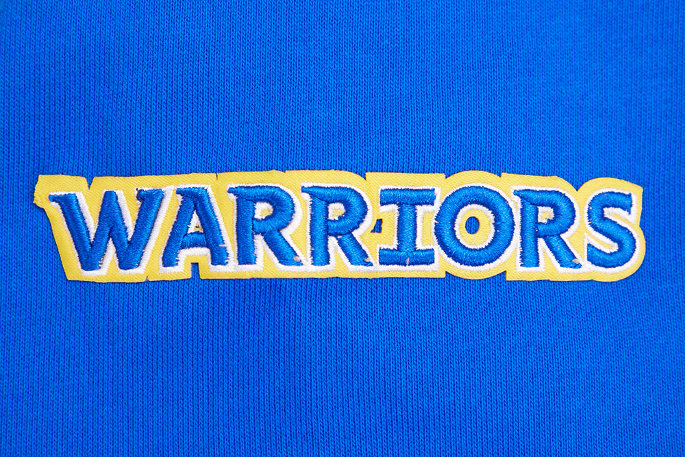 NBA GOLDEN STATE WARRIORS SCRIPT TAIL CHANDAIL À CAPUCHON EN MOLLETON CÔTELÉ POUR HOMME (BLEU ROYAL)