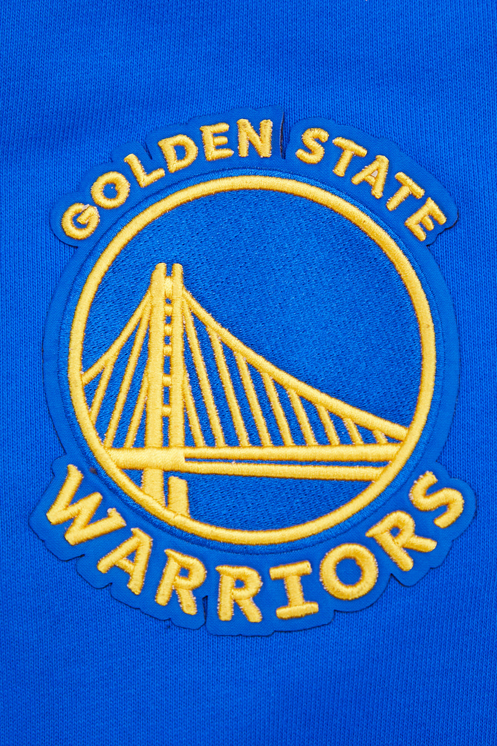 NBA GOLDEN STATE WARRIORS SCRIPT TAIL CHANDAIL À CAPUCHON EN MOLLETON CÔTELÉ POUR HOMME (BLEU ROYAL)