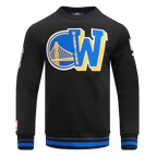 NBA GOLDEN STATE WARRIORS CHANDAIL À COL ROND MASHUP CÔTELÉ POUR HOMME (NOIR/BLEU ROYAL/NOIR)