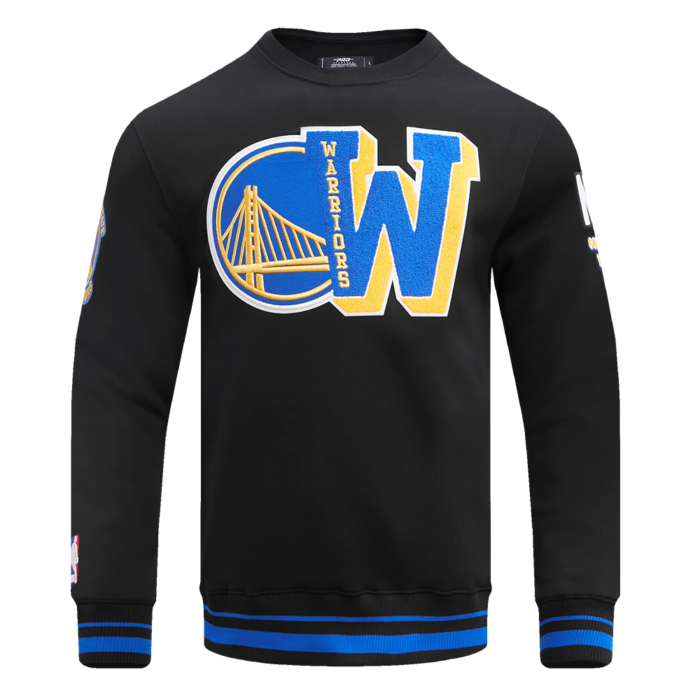 NBA GOLDEN STATE WARRIORS CHANDAIL À COL ROND MASHUP CÔTELÉ POUR HOMME (NOIR/BLEU ROYAL/NOIR)