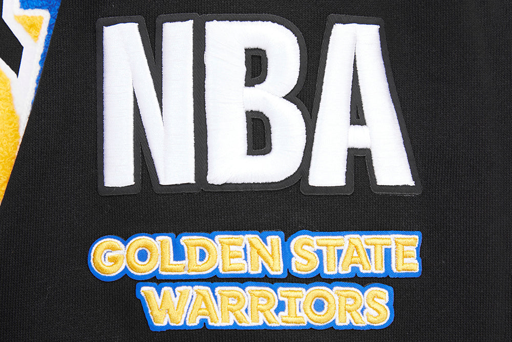 NBA GOLDEN STATE WARRIORS CHANDAIL À COL ROND MASHUP CÔTELÉ POUR HOMME (NOIR/BLEU ROYAL/NOIR)