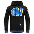 NBA GOLDEN STATE WARRIORS MASHUP MEN'S RIB PULLOVER HOODIE (BLACK/ROYAL BLUE/BLACK)
