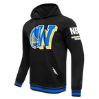 NBA GOLDEN STATE WARRIORS MASHUP MEN'S RIB PULLOVER HOODIE (BLACK/ROYAL BLUE/BLACK)
