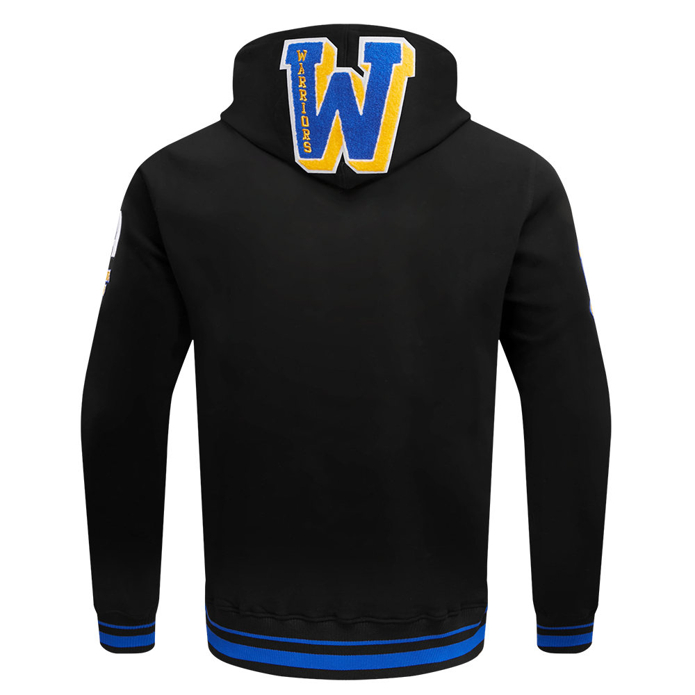 NBA GOLDEN STATE WARRIORS MASHUP MEN'S RIB PULLOVER HOODIE (BLACK/ROYAL BLUE/BLACK)