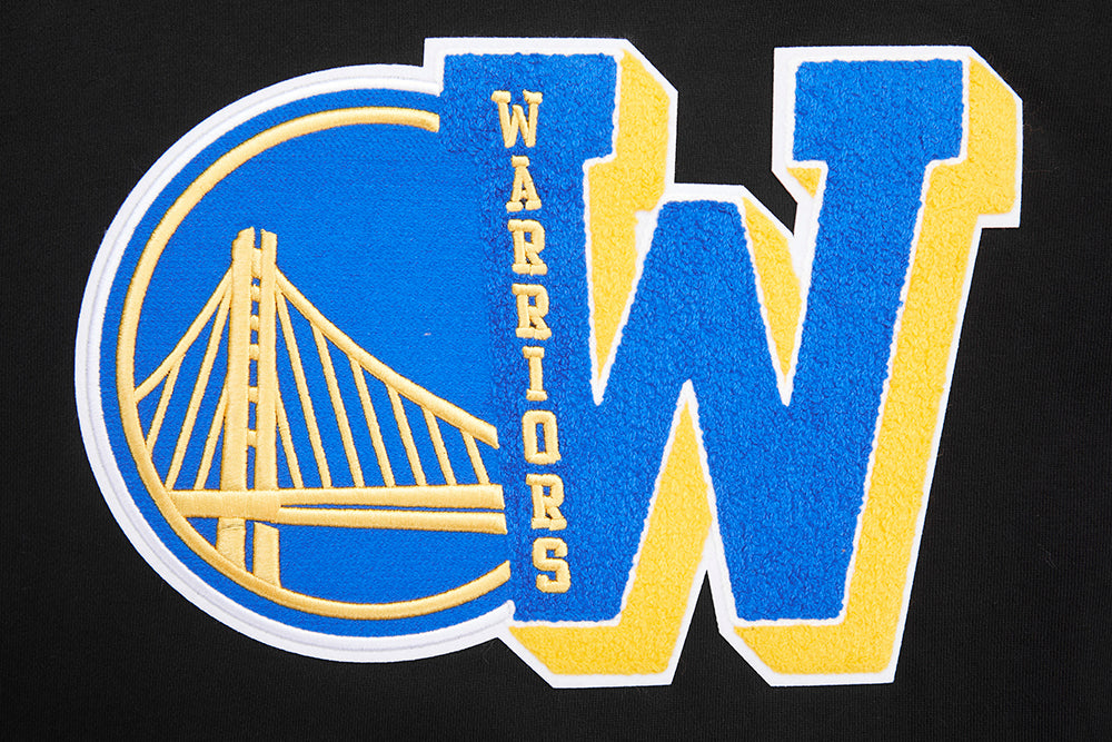 NBA GOLDEN STATE WARRIORS MASHUP MEN'S RIB PULLOVER HOODIE (BLACK/ROYAL BLUE/BLACK)