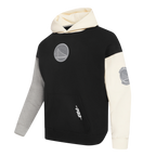 NBA GOLDEN STATE WARRIORS REVERSE FRENCH TERRY CHANDAIL À CAPUCHON EN MOLLETON À BLOCS DE COULEUR POUR HOMME (NOIR/GRIS/COQUILLE D'ŒUF)