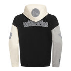 NBA GOLDEN STATE WARRIORS REVERSE FRENCH TERRY CHANDAIL À CAPUCHON EN MOLLETON À BLOCS DE COULEUR POUR HOMME (NOIR/GRIS/COQUILLE D'ŒUF)