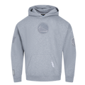 NBA GOLDEN STATE WARRIORS REVERSE FRENCH TERRY CHANDAIL À CAPUCHON EN MOLLETON À ÉPAULES TOMBANTES POUR HOMME (GRIS CHINÉ FONCÉ)