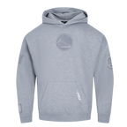 NBA GOLDEN STATE WARRIORS REVERSE FRENCH TERRY CHANDAIL À CAPUCHON EN MOLLETON À ÉPAULES TOMBANTES POUR HOMME (GRIS CHINÉ FONCÉ)