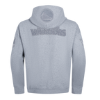 NBA GOLDEN STATE WARRIORS REVERSE FRENCH TERRY CHANDAIL À CAPUCHON EN MOLLETON À ÉPAULES TOMBANTES POUR HOMME (GRIS CHINÉ FONCÉ)