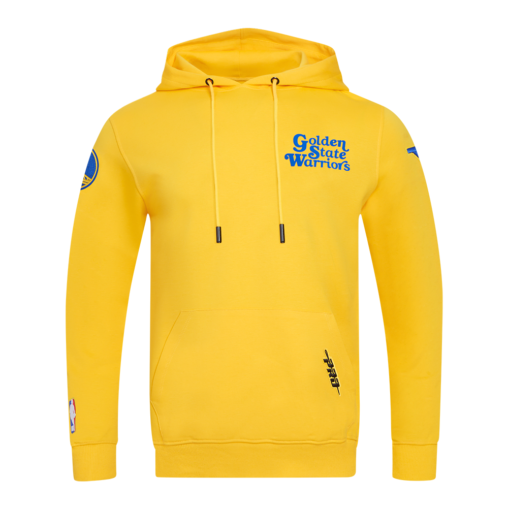NBA GOLDEN STATE WARRIORS SOUVENIR MEN'S FLEECE PULLOVER HOODIE (YELLOW)
