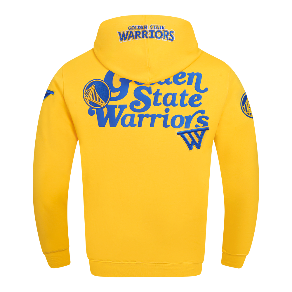 NBA GOLDEN STATE WARRIORS SOUVENIR MEN'S FLEECE PULLOVER HOODIE (YELLOW)