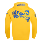 NBA GOLDEN STATE WARRIORS SOUVENIR MEN'S FLEECE PULLOVER HOODIE (YELLOW)