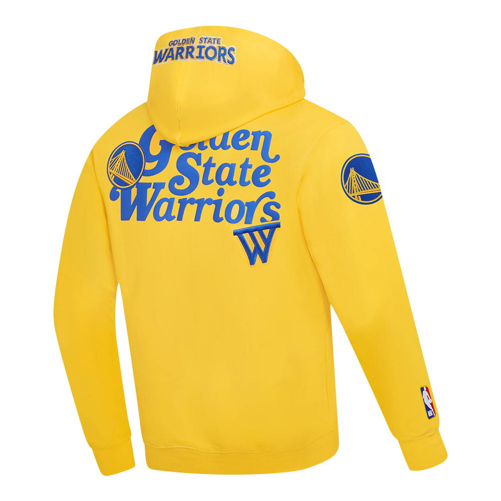 NBA GOLDEN STATE WARRIORS SOUVENIR MEN'S FLEECE PULLOVER HOODIE (YELLOW)