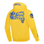NBA GOLDEN STATE WARRIORS SOUVENIR MEN'S FLEECE PULLOVER HOODIE (YELLOW)
