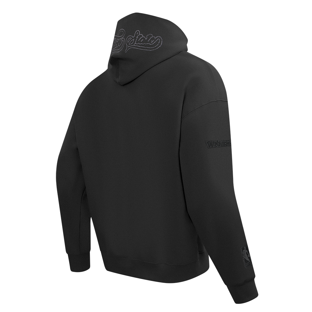 NBA GOLDEN STATE WARRIORS BLACKOUT CHANDAIL À CAPUCHON EN MOLLETON À ÉPAULES TOMBANTES POUR HOMME (NOIR)