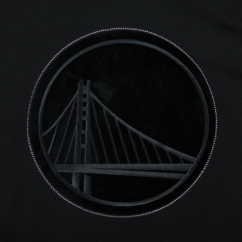 NBA GOLDEN STATE WARRIORS BLACKOUT CHANDAIL À CAPUCHON EN MOLLETON À ÉPAULES TOMBANTES POUR HOMME (NOIR)