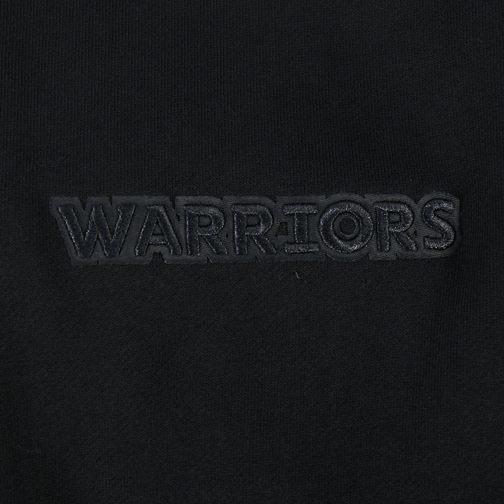 NBA GOLDEN STATE WARRIORS BLACKOUT CHANDAIL À CAPUCHON EN MOLLETON À ÉPAULES TOMBANTES POUR HOMME (NOIR)