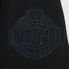 NBA GOLDEN STATE WARRIORS BLACKOUT CHANDAIL À CAPUCHON EN MOLLETON À ÉPAULES TOMBANTES POUR HOMME (NOIR)