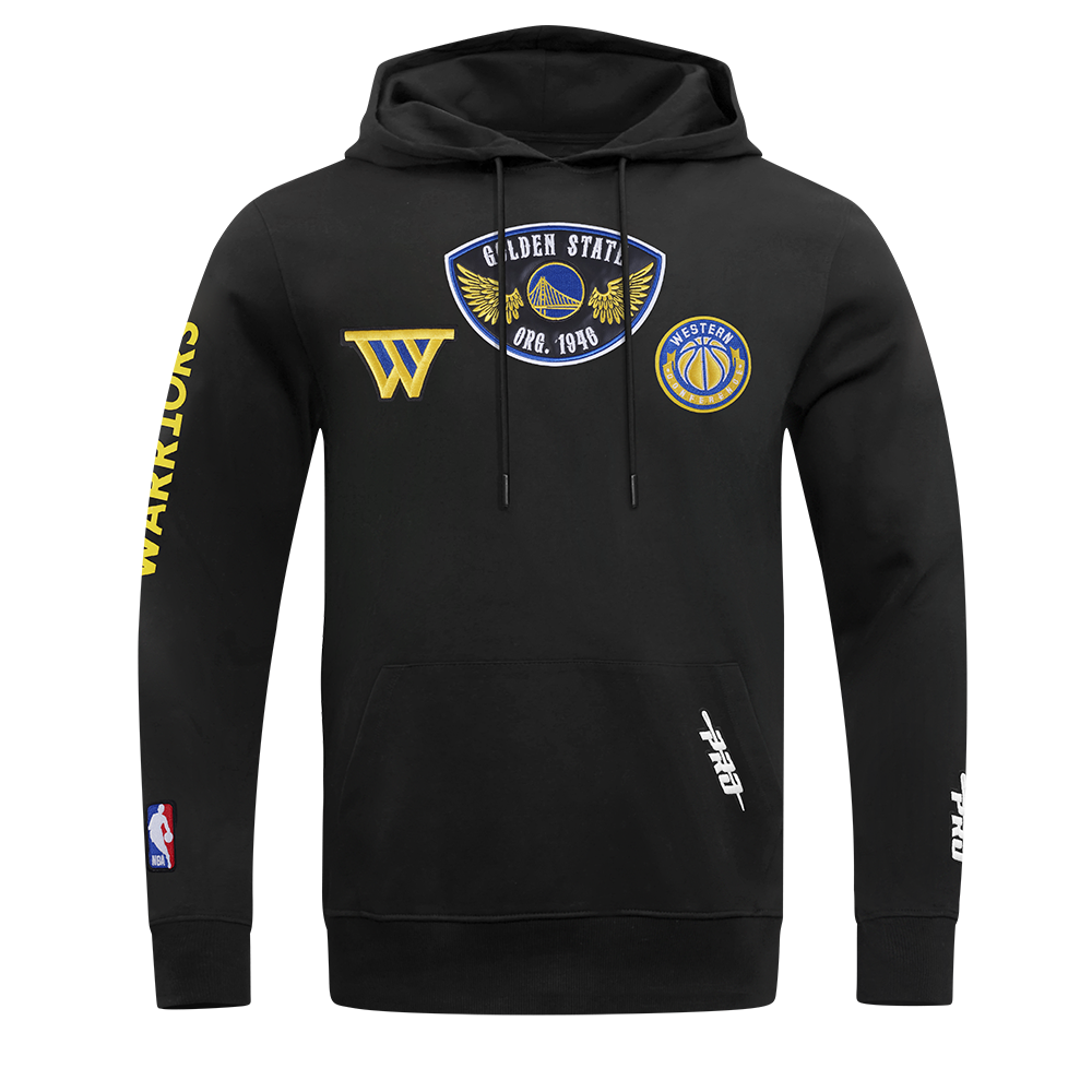 NBA GOLDEN STATE WARRIORS BORN FOR SPORT MEN'S FLC PO HOODIE (BLACK)