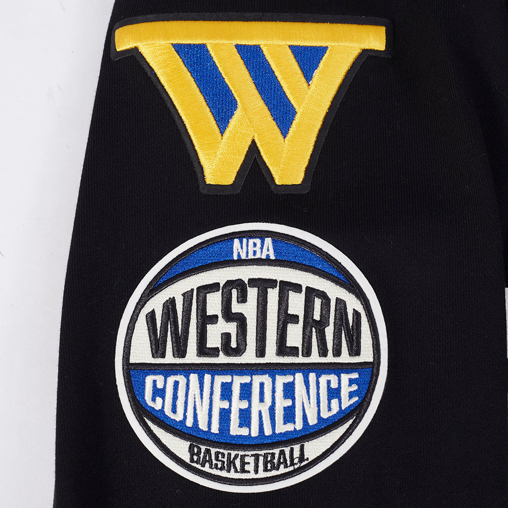 NBA GOLDEN STATE WARRIORS MODERN ORIGINALS MEN'S FLC PO HOODIE (BLACK)