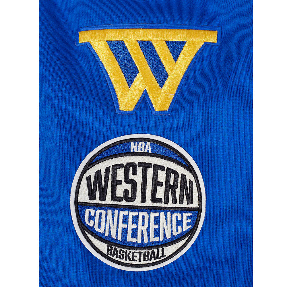 NBA GOLDEN STATE WARRIORS MODERN ORIGINALS MEN'S FLC PO HOODIE (ROYAL BLUE)