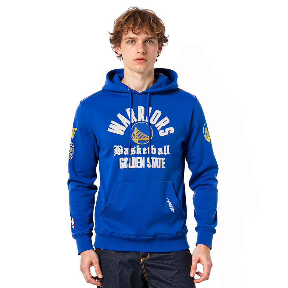NBA GOLDEN STATE WARRIORS MODERN ORIGINALS MEN'S FLC PO HOODIE (ROYAL BLUE)