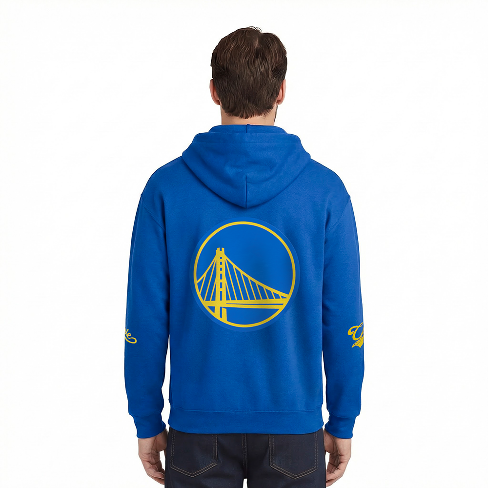 NBA GOLDEN STATE WARRIORS LIVING LARGE MEN'S DROP SHOULDER FLC PO HO (ROYAL BLUE)