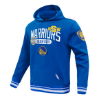 NBA GOLDEN STATE WARRIORS LETTERMAN CHANDAIL À CAPUCHON POUR HOMME (BLEU ROYAL)