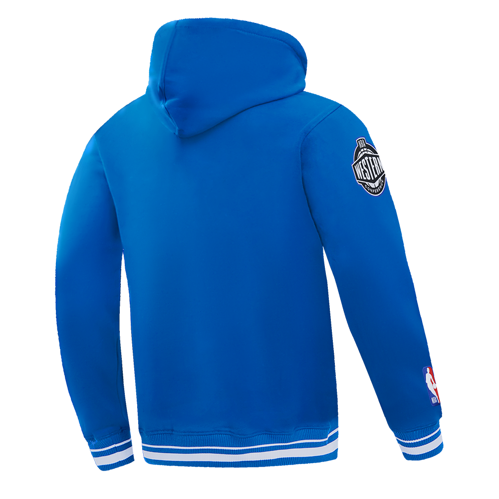 NBA GOLDEN STATE WARRIORS LETTERMAN CHANDAIL À CAPUCHON POUR HOMME (BLEU ROYAL)