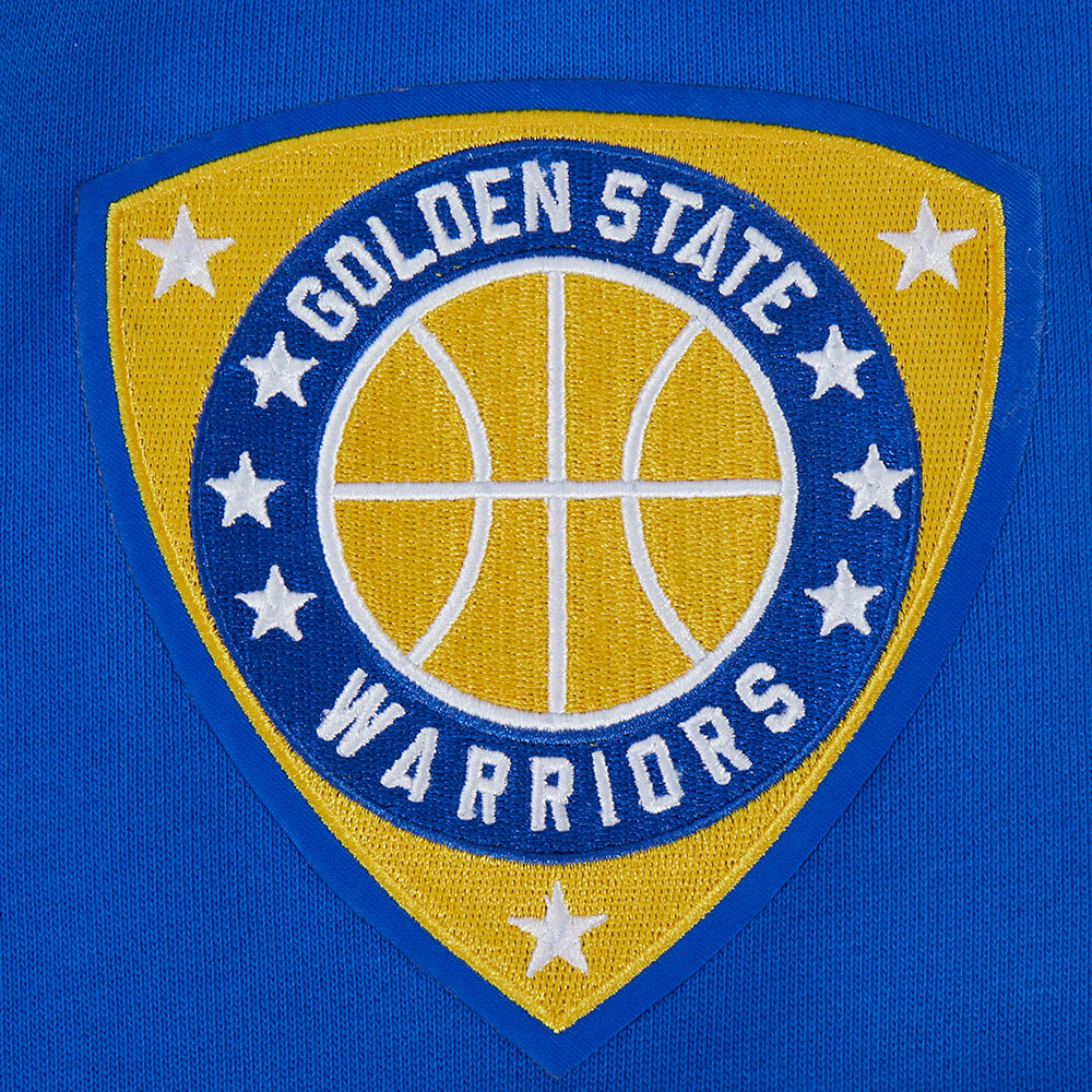 NBA GOLDEN STATE WARRIORS LETTERMAN CHANDAIL À CAPUCHON POUR HOMME (BLEU ROYAL)
