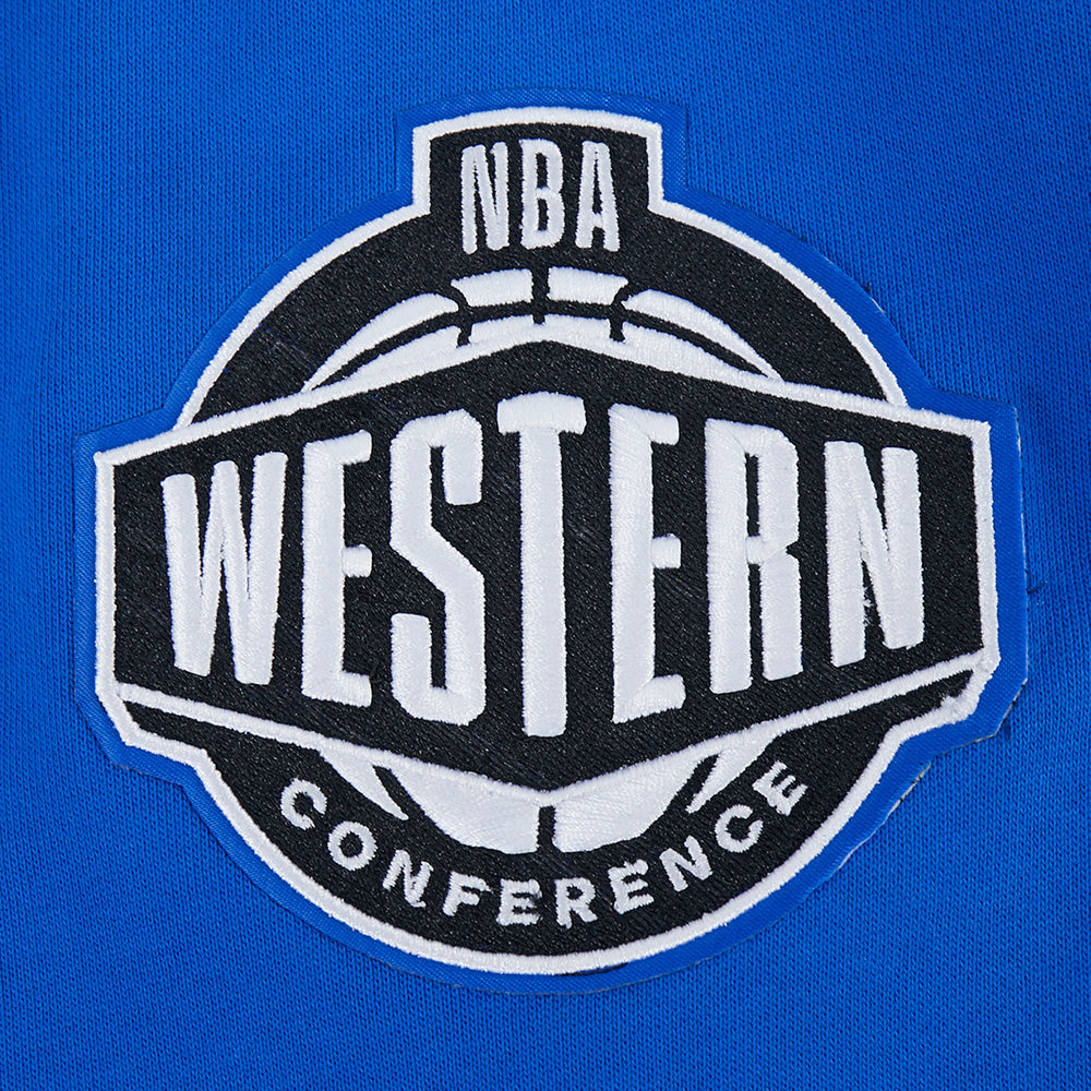 NBA GOLDEN STATE WARRIORS LETTERMAN CHANDAIL À CAPUCHON POUR HOMME (BLEU ROYAL)
