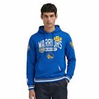 NBA GOLDEN STATE WARRIORS LETTERMAN CHANDAIL À CAPUCHON POUR HOMME (BLEU ROYAL)