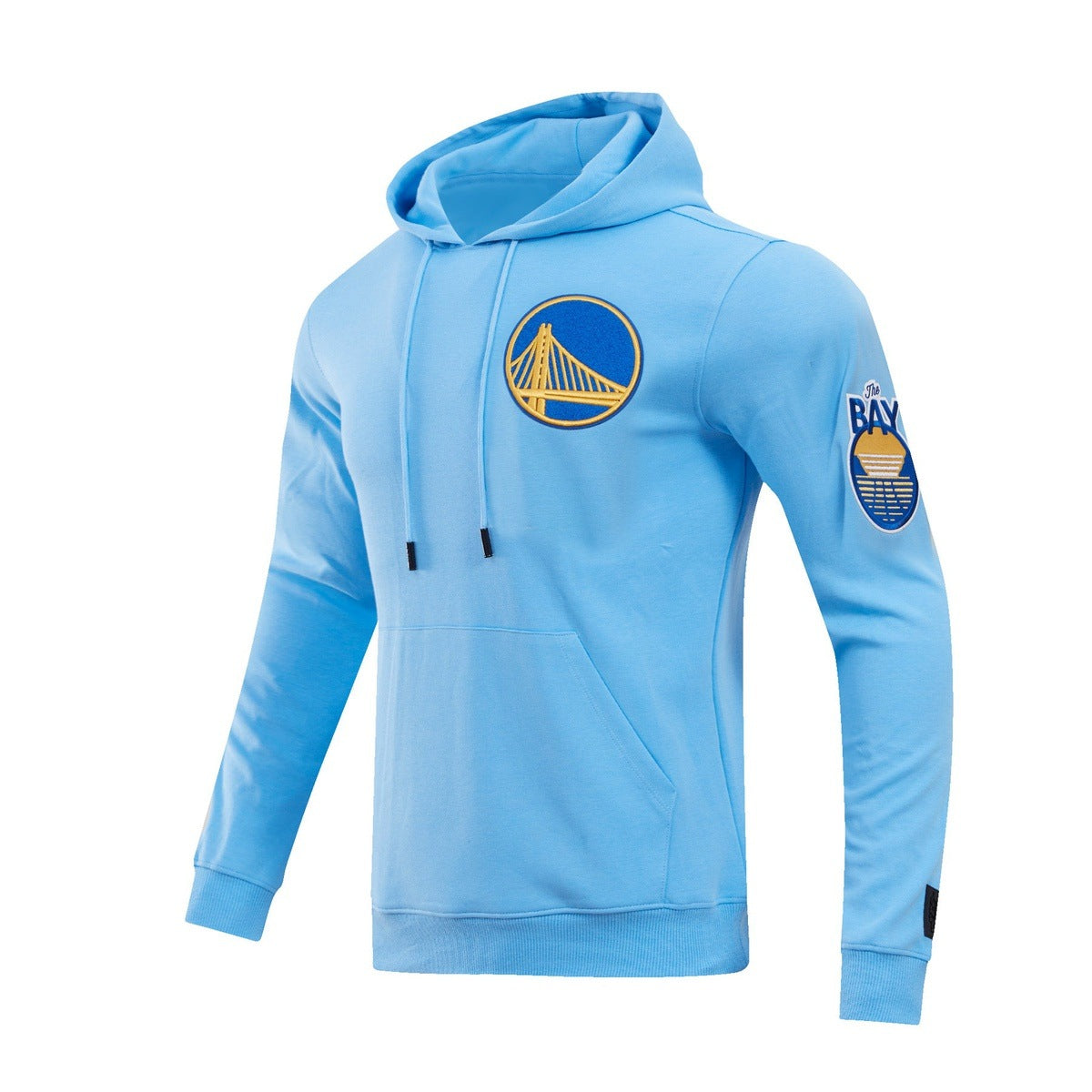 NBA GOLDEN STATE WARRIORS CLASSIC CHENILLE MEN'S PULLOVER HOODIE (UNIVERSITY BLUE)