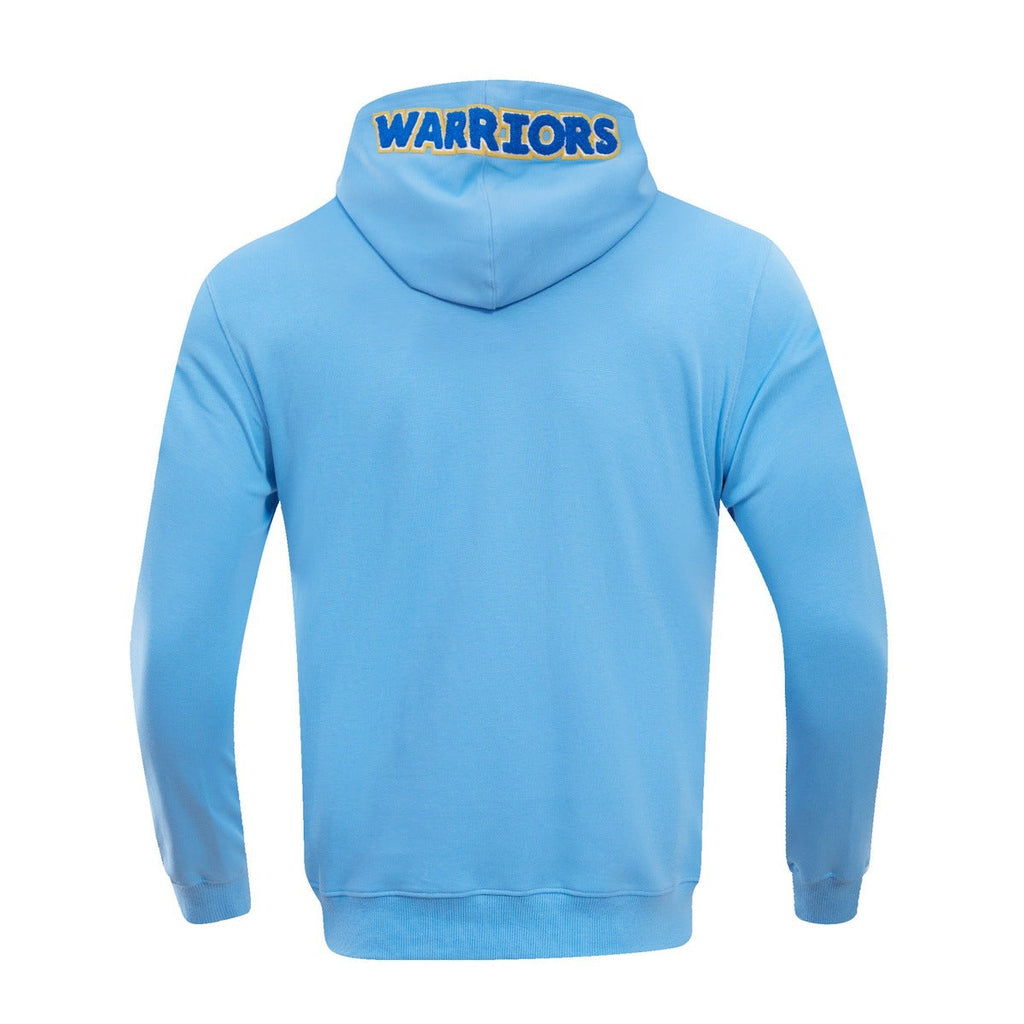 NBA GOLDEN STATE WARRIORS CLASSIC CHENILLE MEN'S PULLOVER HOODIE (UNIVERSITY BLUE)