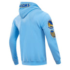 NBA GOLDEN STATE WARRIORS CLASSIC CHENILLE MEN'S PULLOVER HOODIE (UNIVERSITY BLUE)