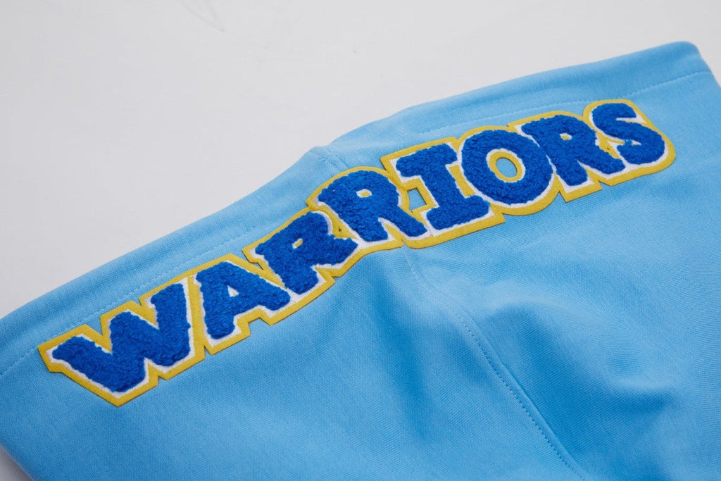 NBA GOLDEN STATE WARRIORS CLASSIC CHENILLE MEN'S PULLOVER HOODIE (UNIVERSITY BLUE)