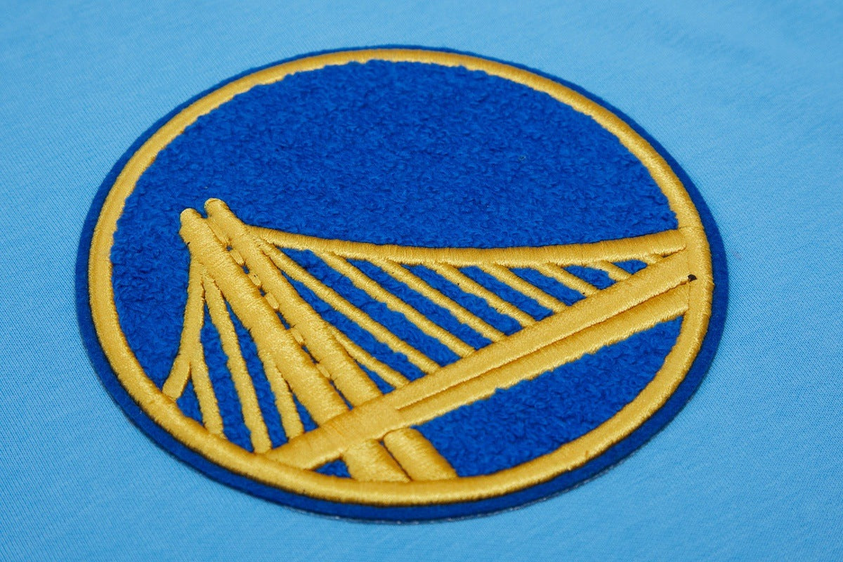 NBA GOLDEN STATE WARRIORS CLASSIC CHENILLE MEN'S PULLOVER HOODIE (UNIVERSITY BLUE)