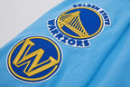 NBA GOLDEN STATE WARRIORS CLASSIC CHENILLE MEN'S PULLOVER HOODIE (UNIVERSITY BLUE)