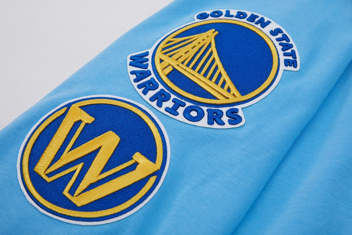 NBA GOLDEN STATE WARRIORS CLASSIC CHENILLE MEN'S PULLOVER HOODIE (UNIVERSITY BLUE)