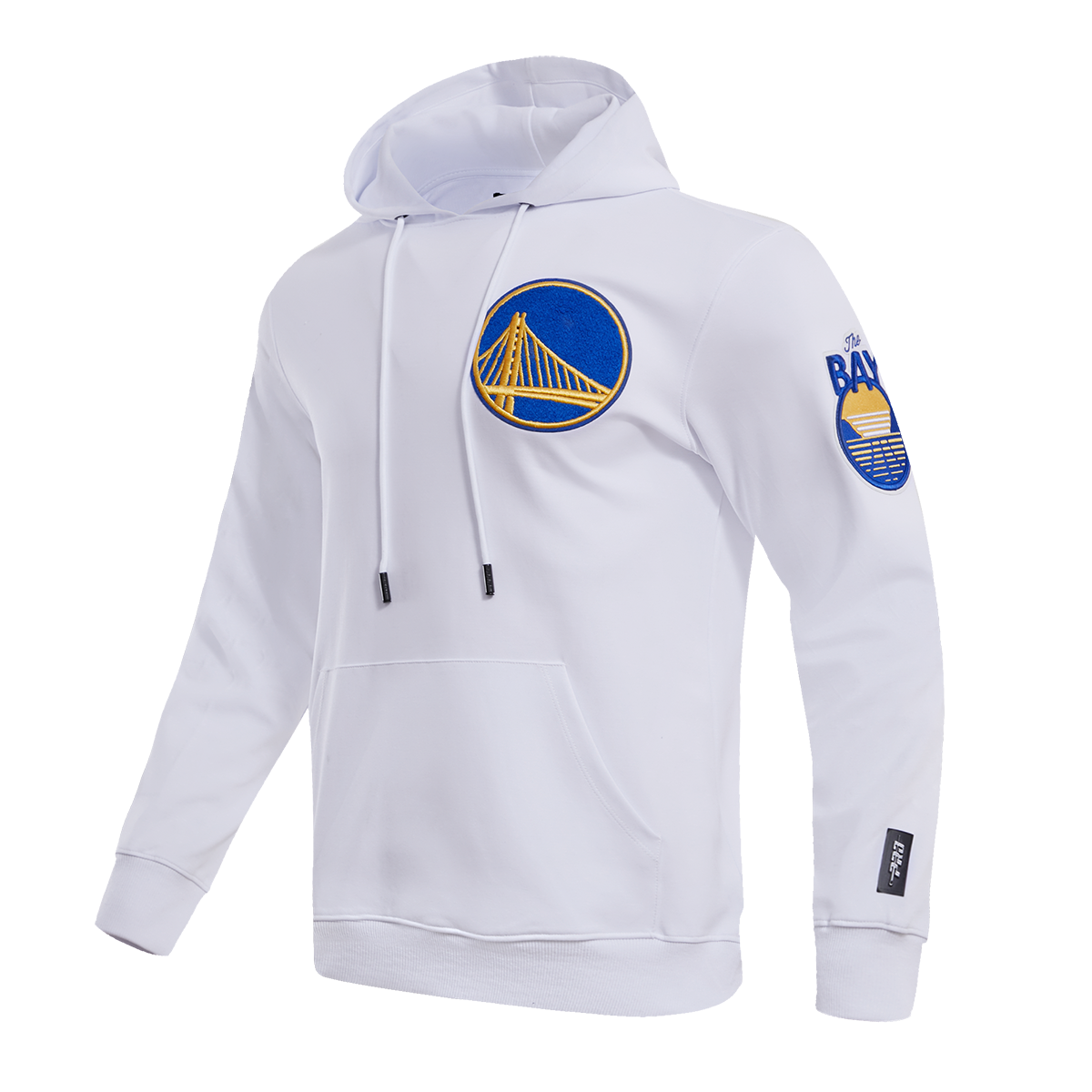 NBA GOLDEN STATE WARRIORS CLASSIC CHENILLE MEN'S PULLOVER HOODIE (WHITE)