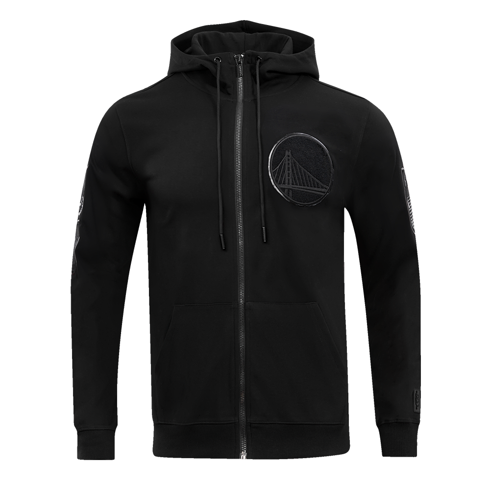 NBA GOLDEN STATE WARRIORS TRIPLE BLACK CHANDAIL À CAPUCHON À GLISSIÈRE LOGO (TRIPLE NOIR)