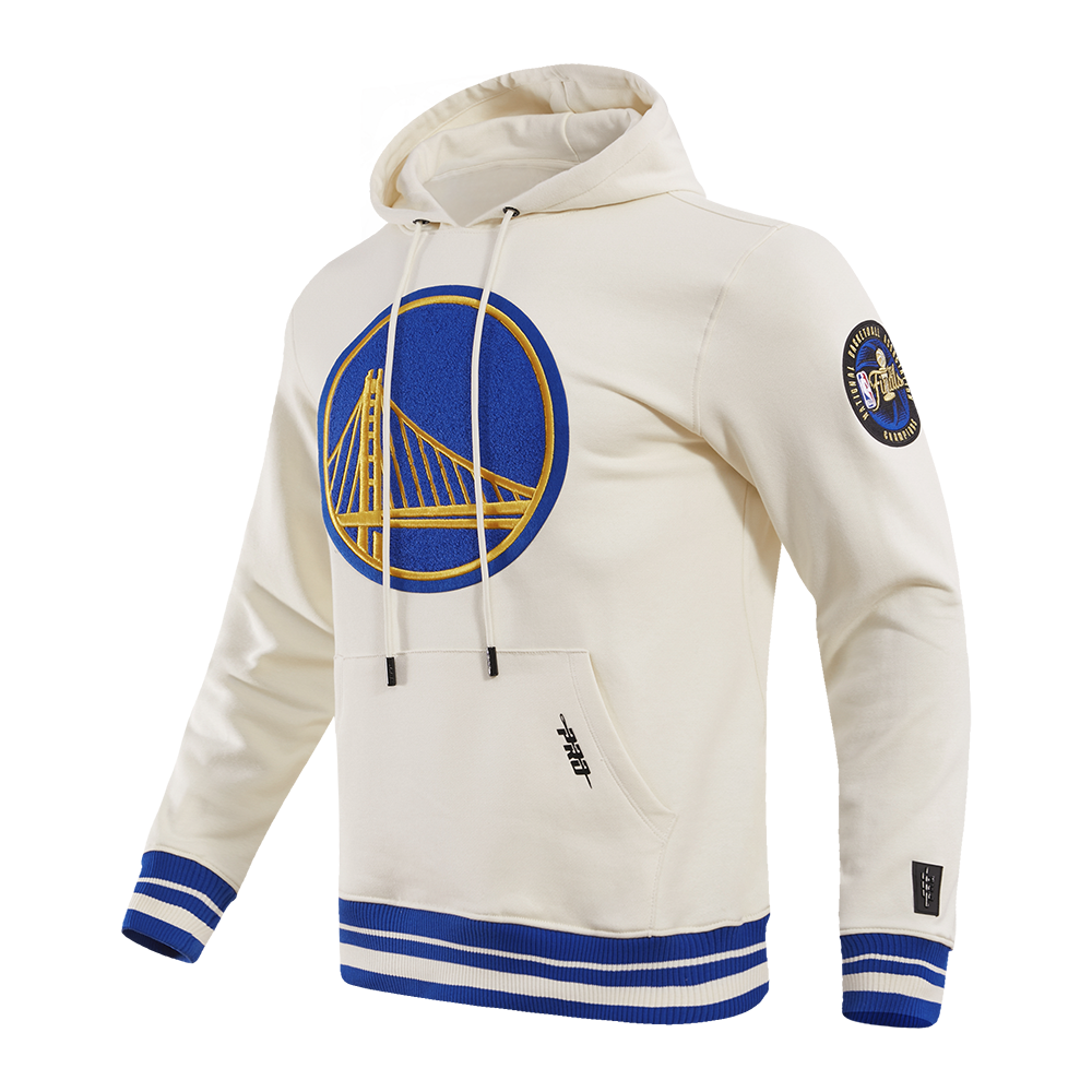 NBA GOLDEN STATE WARRIORS RETRO CLASSIC MEN'S PULLOVER HOODIE (EGGSHELL/ROYAL BLUE)