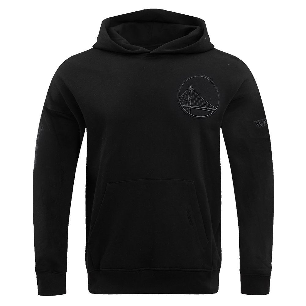 NBA GOLDEN STATE WARRIORS NEUTRAL DROP SHOULDER MEN'S PULLOVER HOODIE (BLACK)