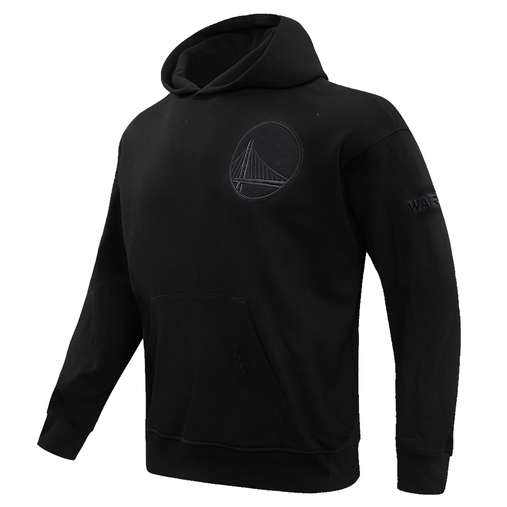 NBA GOLDEN STATE WARRIORS NEUTRAL DROP SHOULDER MEN'S PULLOVER HOODIE (BLACK)