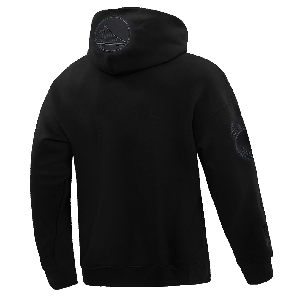 NBA GOLDEN STATE WARRIORS NEUTRAL DROP SHOULDER MEN'S PULLOVER HOODIE (BLACK)