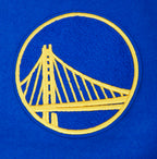 NBA GOLDEN STATE WARRIORS SCRIPT TAIL MEN'S VARSITY JACKET (ROYAL BLUE/WHITE)