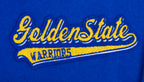 NBA GOLDEN STATE WARRIORS SCRIPT TAIL MEN'S VARSITY JACKET (ROYAL BLUE/WHITE)